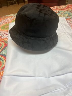 Coach Black Tonal Signature Bucket Hat